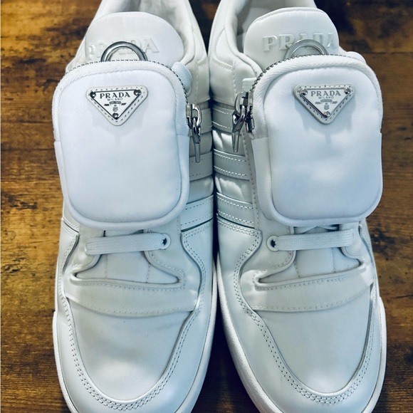 Prada x Adidas Re-Nylon Forum Low White Sneakers - Picture 1 of 13